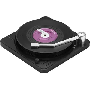 MECOWON Vinyl Record Coasters with Record Player Holder - 6Packs, Cool Coasters for Music Lovers, Great for Housewarmings, Parties, or Any Music Enthusiast in Your Life. MECOWON