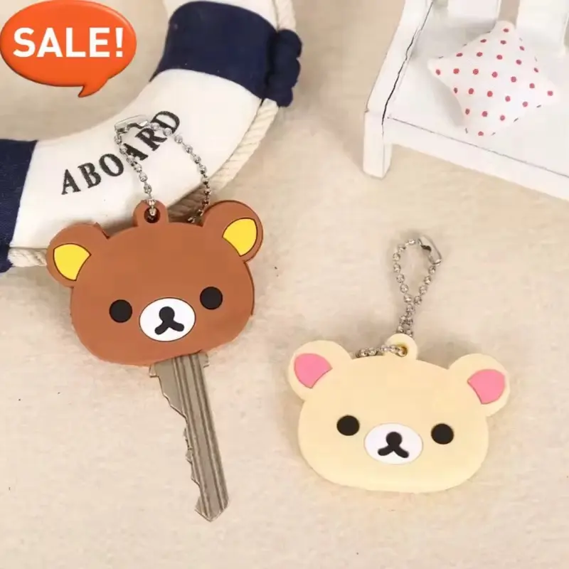 Kawaii Bear Cute Key Cap Cover For Key Cover Car Keys House Keys Keychain Adorable Cartoon Character Gift For Kids Gift For Girlfriend