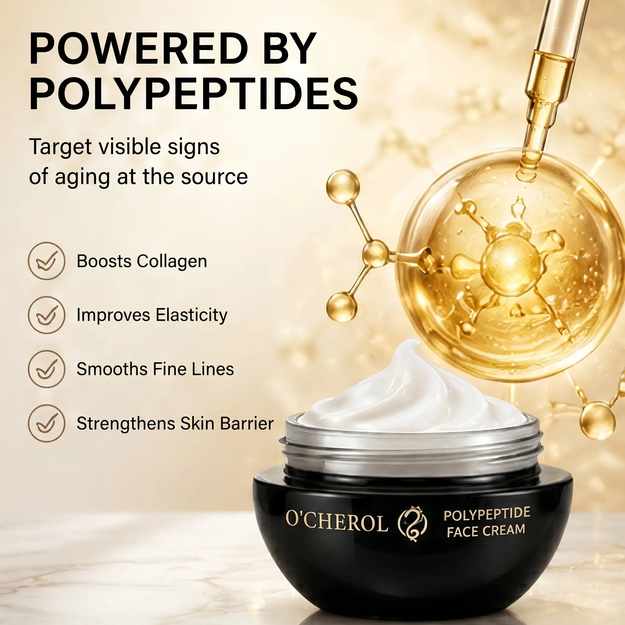 Peptide Repair Face Cream – Targets Sagging Skin, Reduces Dryness & Enhances Glow Facial Dewy Hyaluronic Hyaluronic Acid Sensitive Soothing Moisture Hydrate