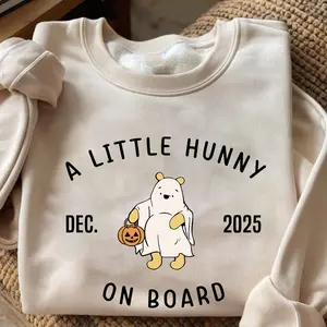 [custom month/year] Baby Announcement Sweatshirt, Pregnancy Announcement Shirt, Mom to Be Gift, Funny Ghost Halloween Shirt, Halloween Pregnancy Shirt
