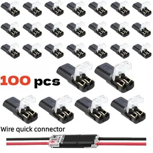 Double-Wire Plug-in Connector Led Light Strip Connectors 2 Pin,Led Strip Lights Connectors Low Voltage Wire Connector with Locking Buckle,Fast Connect Plugs Led Connectors for Strip Lights-YY. lead strip automotive wiring electricity