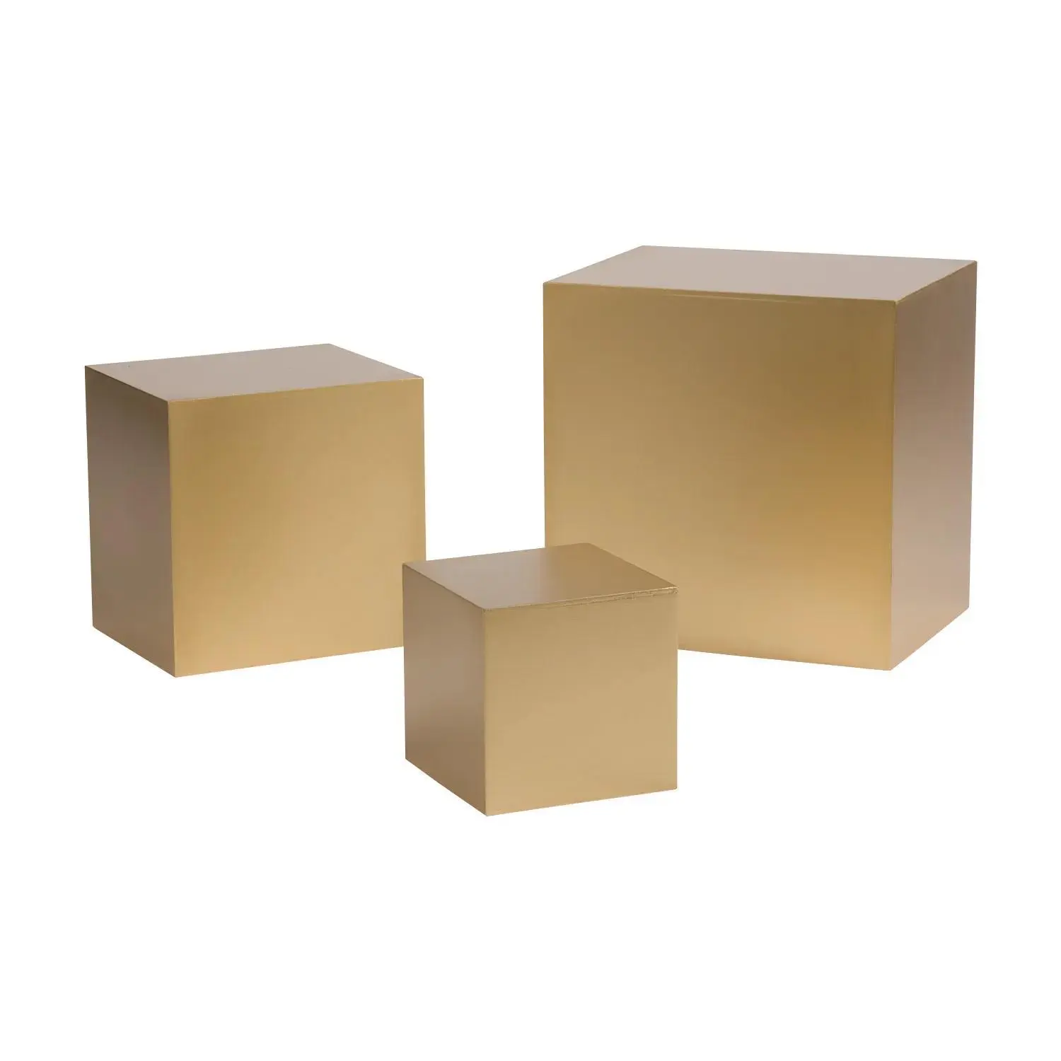 4" - 8" Gold Buffet Square Wood Riser Table Decoration Set - 3 Pc.