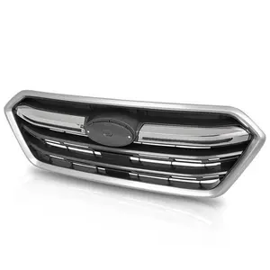 Fit For 2018-2019 Subaru Outback Front Bumper Upper Grille Grill Black Silver