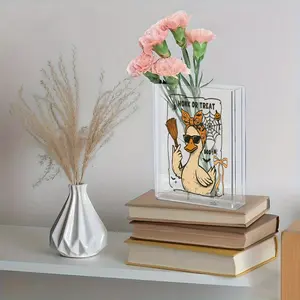 1pc Modern Acrylic Book Vase - Book Lover Gift, Bookthemed Decor for Bedroom, Office, or Home - Ideal for Book Enthusiasts and Flower Arrangements, Book Vase