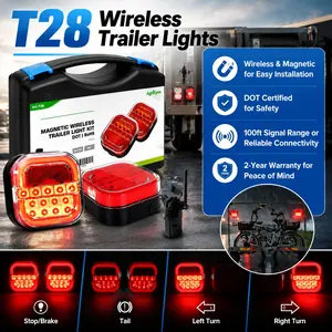 AgriEyes T28/T312/T212/T325/T326/T327/T42 Halo Wireless Trailer Lights Kit, 2 Mounting Options Portable Magnetic LED Tow Lights for Trucks Outdoorfun fathersdaygift