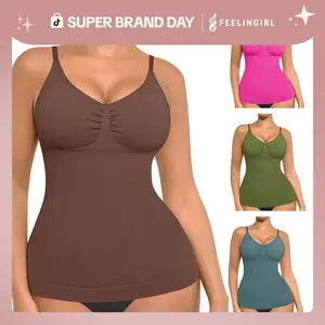 FeelinGirl Women's Shapewear Tank Top with Tummy Control - Seamless Camisole Bodysuit  Comfort Fabric Spandex