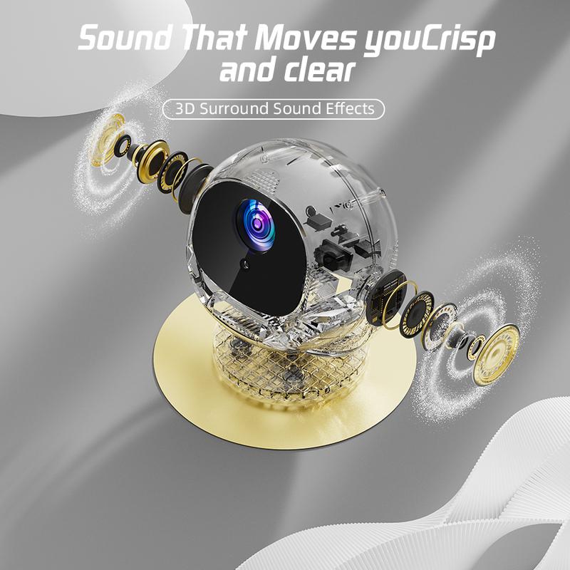 XBJ Portable Projector with WiFi 5G & Bluetooth, HD Home Video Projector for Outdoor Movies, 200" Screen with Built-in Speaker, Support 360° Correction Audio projector 4k projector for bedroom projectors