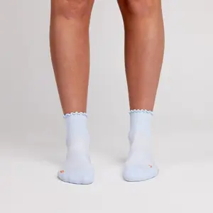 Saturday Ruffle in Pastel Blue High Performance Ruffle Endurance Sock for Comfort and Style