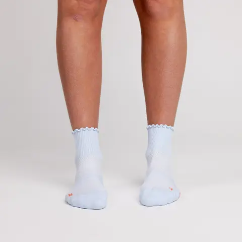 Saturday Ruffle in Pastel Blue High Performance Ruffle Endurance Sock for Comfort and Style