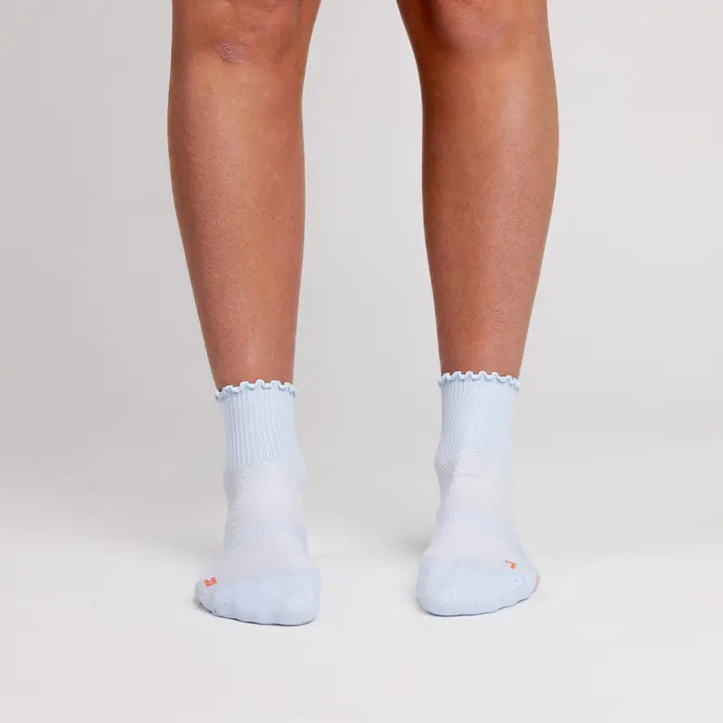 Saturday Ruffle in Pastel Blue High Performance Ruffle Endurance Sock for Comfort and Style