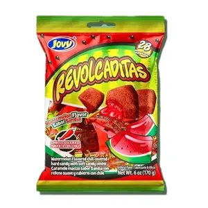 Revolcaditas Sandia, watermelon flavored chili covered hard candy with soft candy center bag with 28 pieces