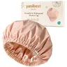 Yanibest Women's Nylon Reusable Waterproof Satin-Lined Bonnet Style Scrub Cap - 13 Inches Large Adults' Shower Cap with Soft Elastic Band, Anti-Frizz Hair Protection, Hairstyle Maintenance, Washable Bathroom Accessory,sohochic