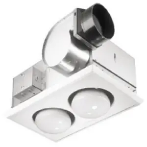 Broan-Nutone 164 20 x 12 in. 70 CFM 2 Bulb Heater & Fan Combination Unit