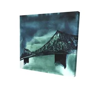 212 MAIN Contemporary Blue Montreal Jacques-Cartier Bridge Canvas Art, 24x24 in., Artistic Artwork for Room Decoration, Home Decor Gift, 2080-2424-CI370-1, High Def Print