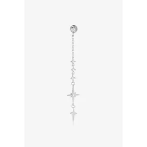 Inlaid Zircon 925 Sterling Silver Single Chain Earring