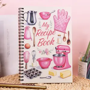 Personal Blank Recipe Notebook Journal, Hardcover Spiral Notebook, Fun Cooking Log Book for Homemade Recipes, Scrapbook Craft Supplies, Ideal for Food Lovers
