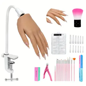 BeautyDAO Veikmv Nail Silicone Practice Hand For Acrylic Nails Training Fake Hand Nail Art Practice Tools Hand Tattooed Nail Jewelry Showcase Supplies Manicure Beginners Suits You deserve it