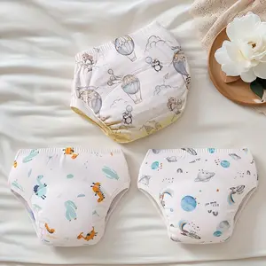 3-Pack Toddler Potty Training Pants, Soft Skin-Friendly Reusable Absorbent Leak-Proof, Daycare Daily Training Pants Washable Durable