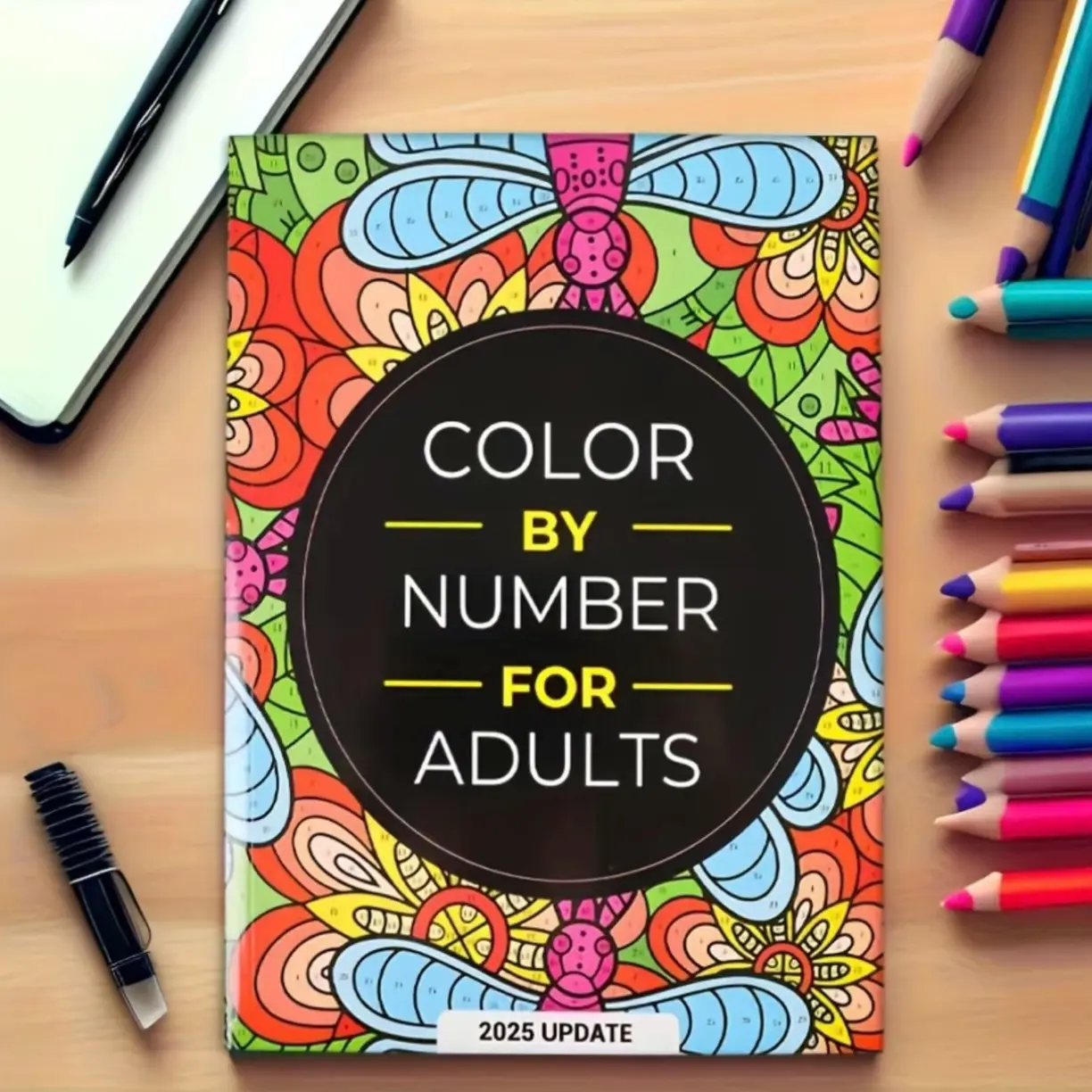 Digital Coloring Book for Adults, Activity Books, Themed Coloring Books, Color By Number, Relaxing Stress Relief Patterns, Includes Floral Animal Mandala Themes, Perfect Gift Book