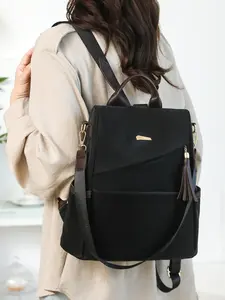 Women's Oxford Cloth Backpack, Fashionable Anti-Theft Travel Bag, Casual Commuter Bookbag, Large Capacity Lightweight Dual-Use, Crossbody Backpack Purse