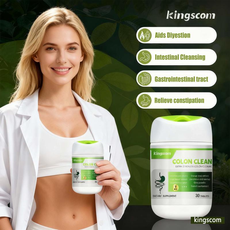 Kingscom Advanced Colon Cleanse -  Gut Health & Detox Support |Gut and Colon |  with Okra Fiber Formula & 60 Billion Probiotic- Support Bloating, Digestion & Immune Support for Men & Women  30 capsules  Healthcare Optimum Fitness
