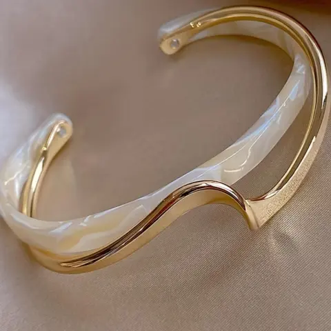 Minimalist Temperament Wave Design Bangle, Fashionable Jewelry for Women & Girls, Casual Trendy Jewelry, Trendy All-match & Exquisite Jewelry for Birthday Gift, Elegant Minimalist Bangle