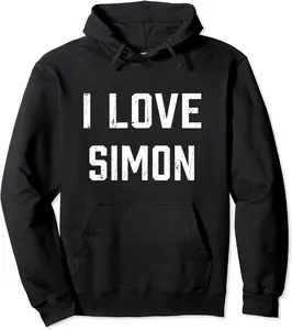 I Love Simon Family Son Daughter Boy Girl Baby Name Pullover Hoodie - Lydiagarcia Shop 61B099N2RHK8