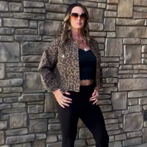 Leopard denim jacket