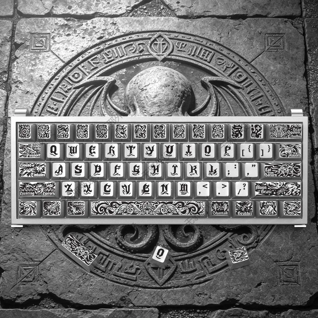 Ancient Gods Themed Vibrant PBT Plastic Keycap Set - 130 Keys, 5-Sided Dye Sublimation, OEM Height, Comfortable, Compatible with 60-108 Key Mechanical Keyboards, Gaming Keyboard Accessories, Gamer Gifts