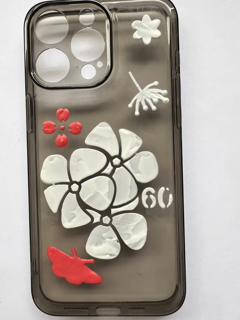 Handmade Decoden Cream Glue 3D Texture iPhone 15 Pro & iPhone 15 Pro Max Cases, Petal, Leaf Design Gift for Her, Him