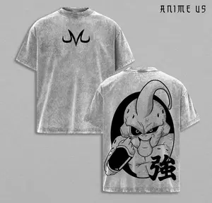 Majin Buu Vintage Washed T-Shirt , DBZ Anime Graphic Shirt, Heavyweight Streetwear Tee, Cool Manga Top, Gift for Anime Lover