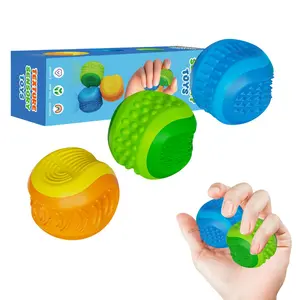 Fidget Toys Sensory Stone for Kids, 3 Count Double Sided Textured Sensory Toys, Calming Quiet Stress Relief, Classroom & Office Essential, Stress Relief Fidgeting