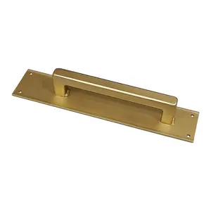 Gold Barn Door Handle Pull - Medium Plain Rectangular Handle - Sold Individually