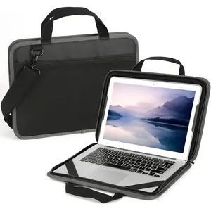 Laptop Case Sleeve 13-14 inch,Shockproof Computer Cover for HP,Protective Laptop Shoulder Bag for MacBook Air/MacBook Pro,Dell,Lenovo,Chromebook(Black)