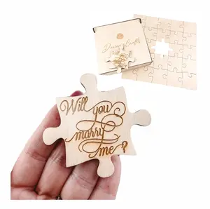 10"x10" - 49 pcs Surprise Marriage Proposal Set, Central Piece Engraved with "Will You Marry Me?" message