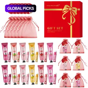 Valentine's Day Deluxe Gift Box Set, Party Gift Packs, 12-Piece Lip Balm & Hand Cream, Bag & Thank You Card Included, Perfect for Bridal Shower, Team Building, Parties #GLOBAL PICKS
