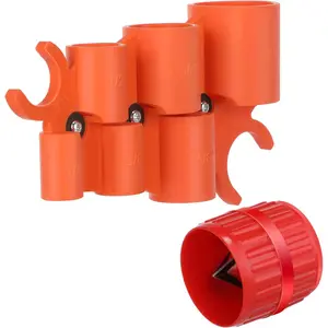 1/4'' - 1'' Depth Gauge and Pipe Deburring Tool Kit, 1/8'' to 1-5/8'' Inner Outer Reamer Pipe Tubing Chamfer Tool for PVC PPR Brass CPVC PE-RT