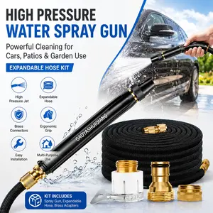 High-Pressure Household Water Gun, Extendable Hose, Soft Tube for Cleaning, Irrigation, Car Washing, Powerful Water Spray Tool, Portable Car Washer