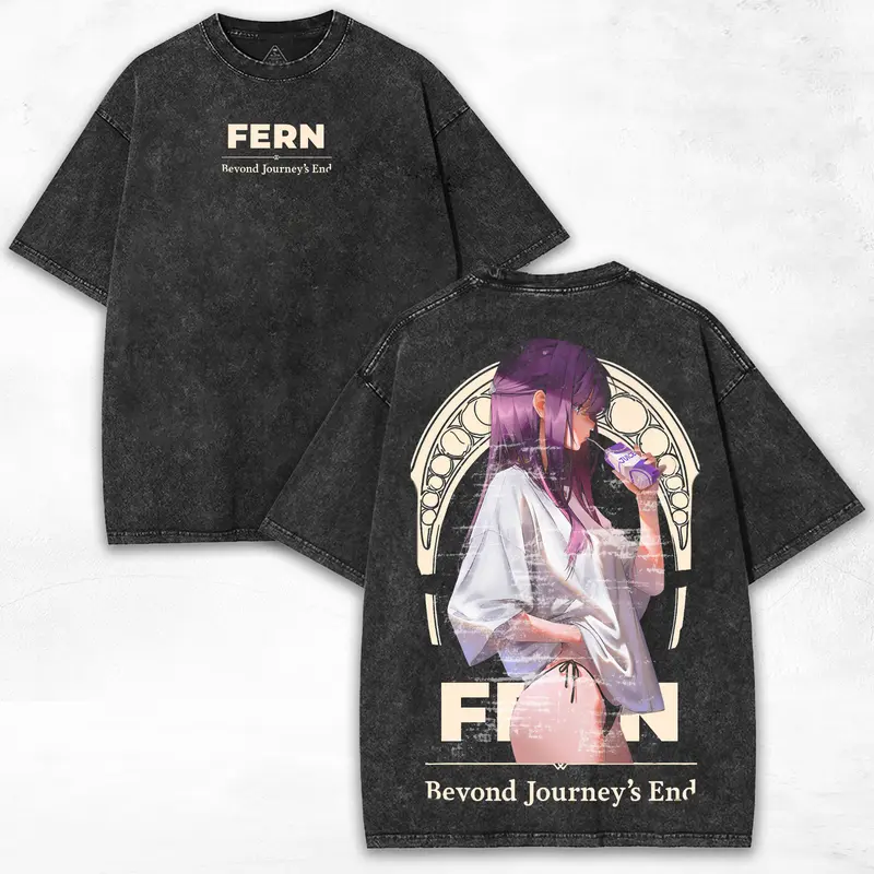 Frieren: Beyond Journey's End Oversized Washed Tee - 260GSM