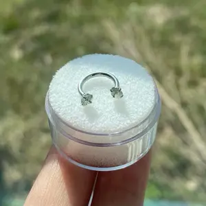 Raw Moldavite Horseshoe Ring, Septum Ring, Earring, body jewelry, 316L surgical steel