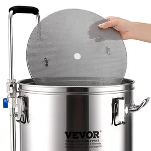 VEVOR Electric Brewing System, 9.2 Gal/35 L Brewing Pot, All-in-One Home Beer Brewer with Pump, Mash Boil Device with Panel, Auto/Manual Mode 100-1800W Power 25-100 Temp 1-180 min Timer Recipe Memory