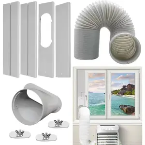 Portable Air Conditioner Window Vent Kit, Adjustable Window Seal Slide Kit Plate for Portable Air Conditioner Kit Sliding Window AC Vent Kit Fit for Exhaust Hose with 5.1"/13cm Diameterr.
