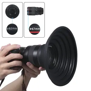 Anti-Glare Lens Hood for DSLR Camera, Foldable Silicone Sunshade to Reduce Lens Glare and Ghosting, Essential Photography Accessory, Camera Accessories
