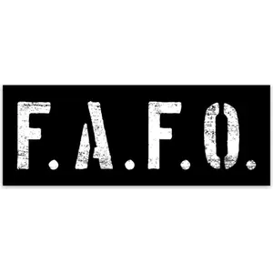 F.A.F.O. Decal - Patriotic M4 Design, All Weather Use, Commercial Grade Vinyl, 4" x 1.5"