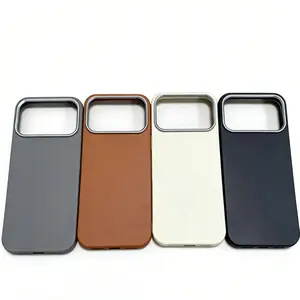 Leather Grain Texture Phone Case TPU & PC Material with Camera Protection Design for Enhanced Grip and Drop Protection