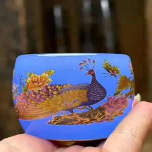 TN Peacock Flies In Handmade Teacup LL