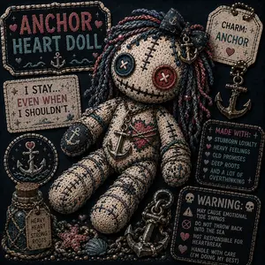 Anchor voodoo doll magnet