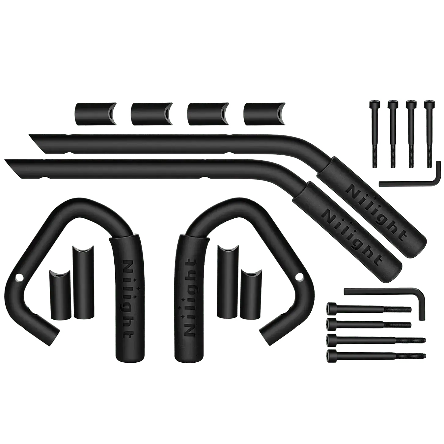 Nilight 3/4in Thick Aluminum Roll Bar Grab Handles - 2 x Front Grab Handles, Heavy-Duty Car Supplies, Non-Slip Rubber Tube, 176lb Weight Support for 2007-2018 Jeep Wrangler JK-JKU Series Auto Interior Replacement Accessories