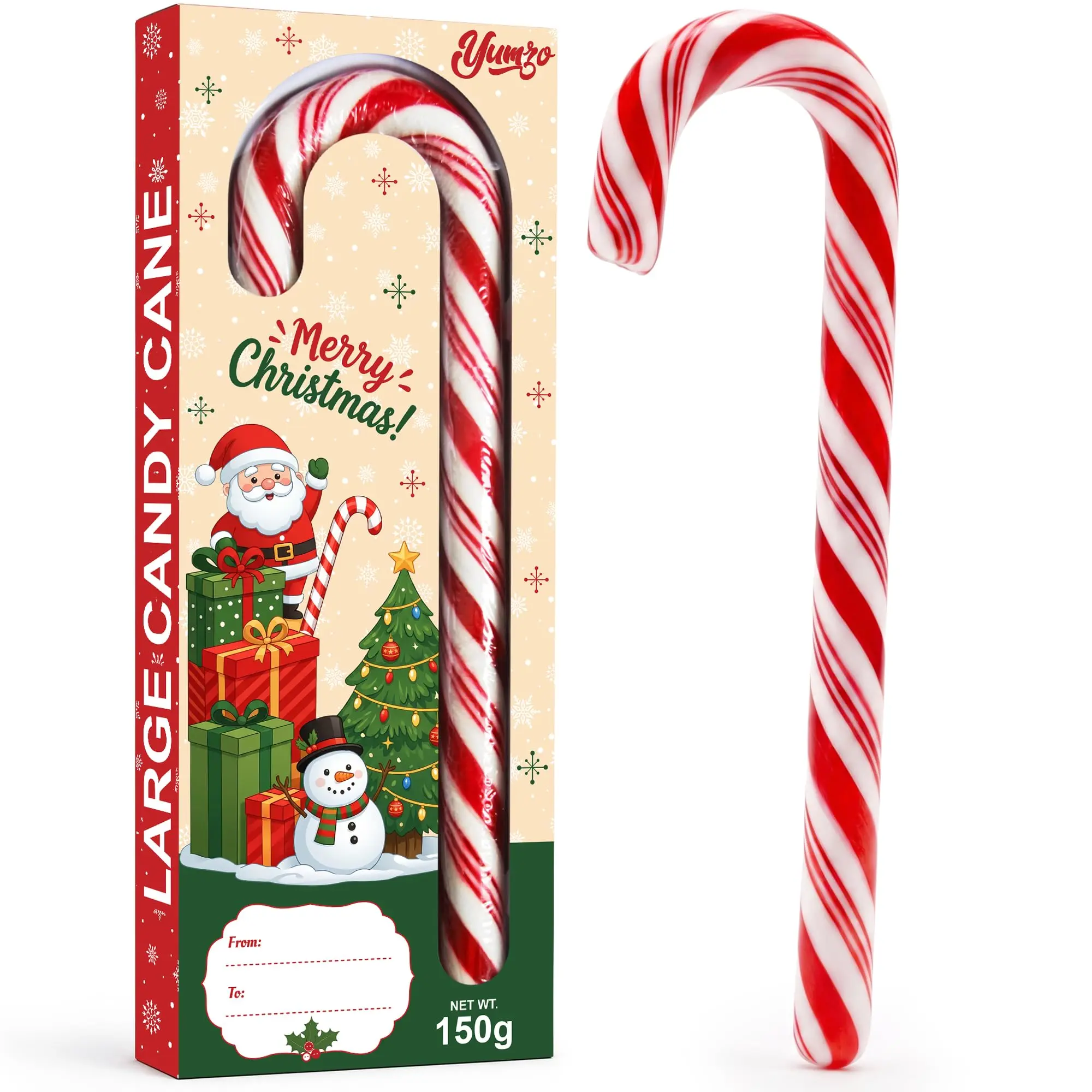 Christmas Giant Candy Cane- Christmas Gifts 2026, Individually Wrapped Christmas Stocking Stuffer A Giant, Jumbo Candy Cane for Stocking Stuffers, Christmas & Holiday Candy Cane Decorations
