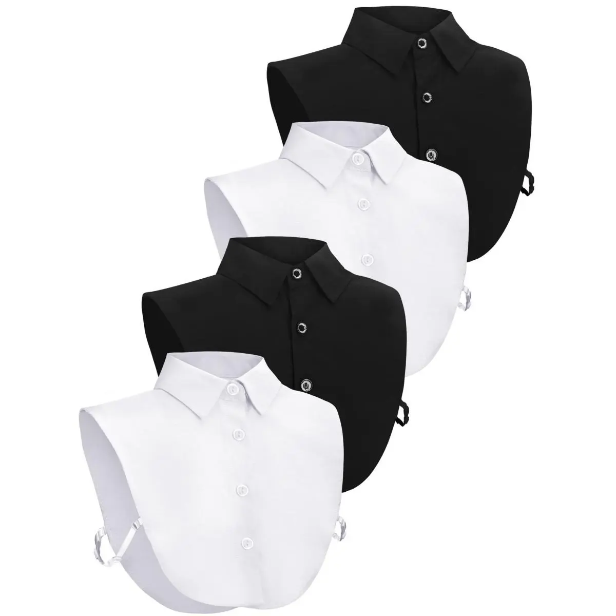 Lady's 4-Pack Removable Solid Color Fake Collar - Smooth, Lightweight, Breathable, Comfortable, Simple, Basic, All-Season, Suitable for Blouses, Uniforms, Halloween Party Gifts (Home & Festive Supplies)